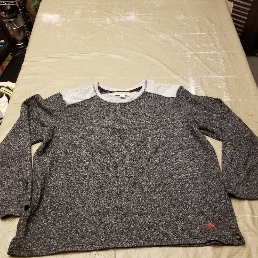 TOMMY BAHAMA TwoTone Gray Long Sleeve Sweater XXL